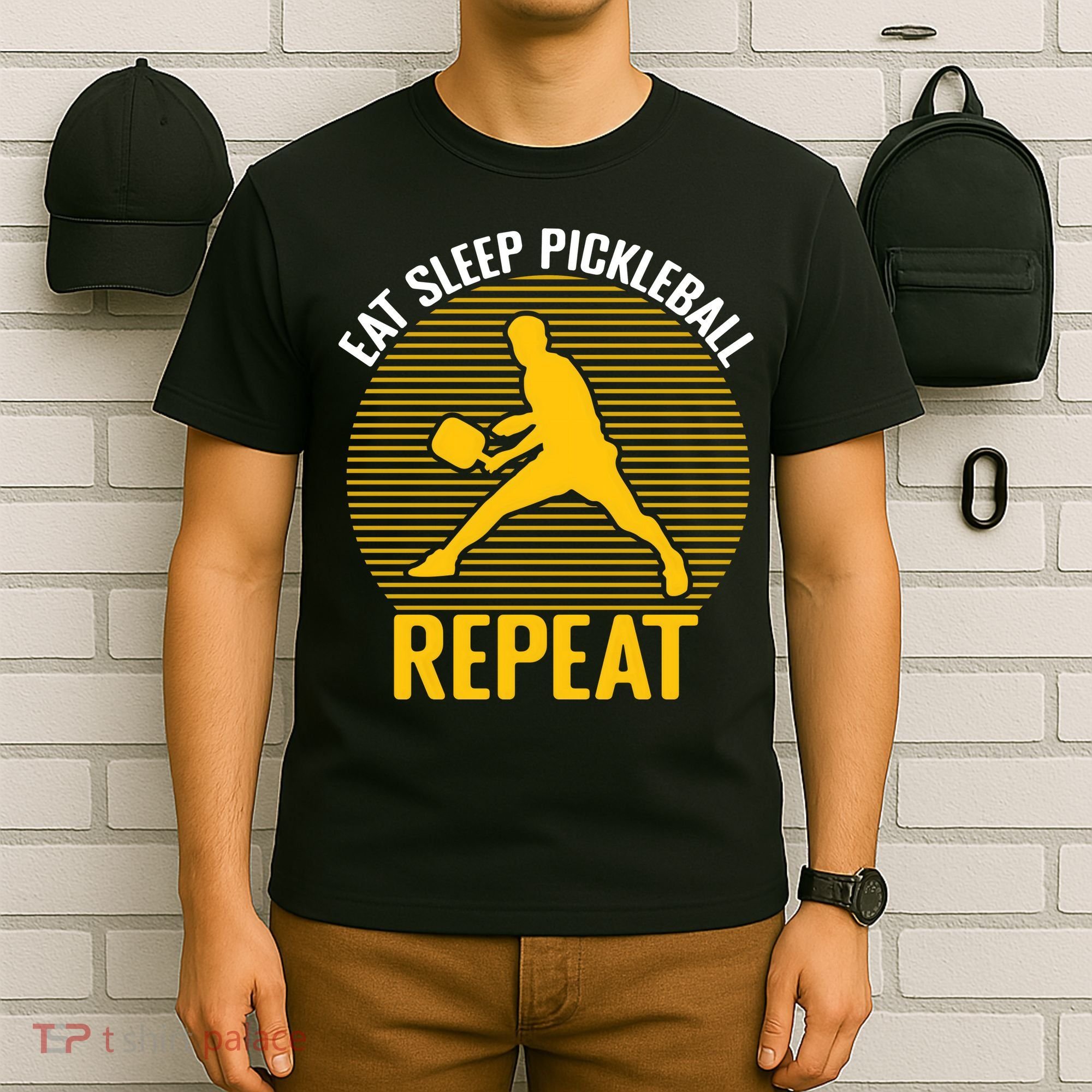 Funny Eat Sleep Pickleball Repeat Sport Gift Pickleball Player T-Shirt