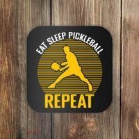 Funny Eat Sleep Pickleball Repeat Sport Gift Pickleball Player Coaster thumb 0