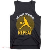 Funny Eat Sleep Pickleball Repeat Sport Gift Pickleball Player Tank Top thumb 0