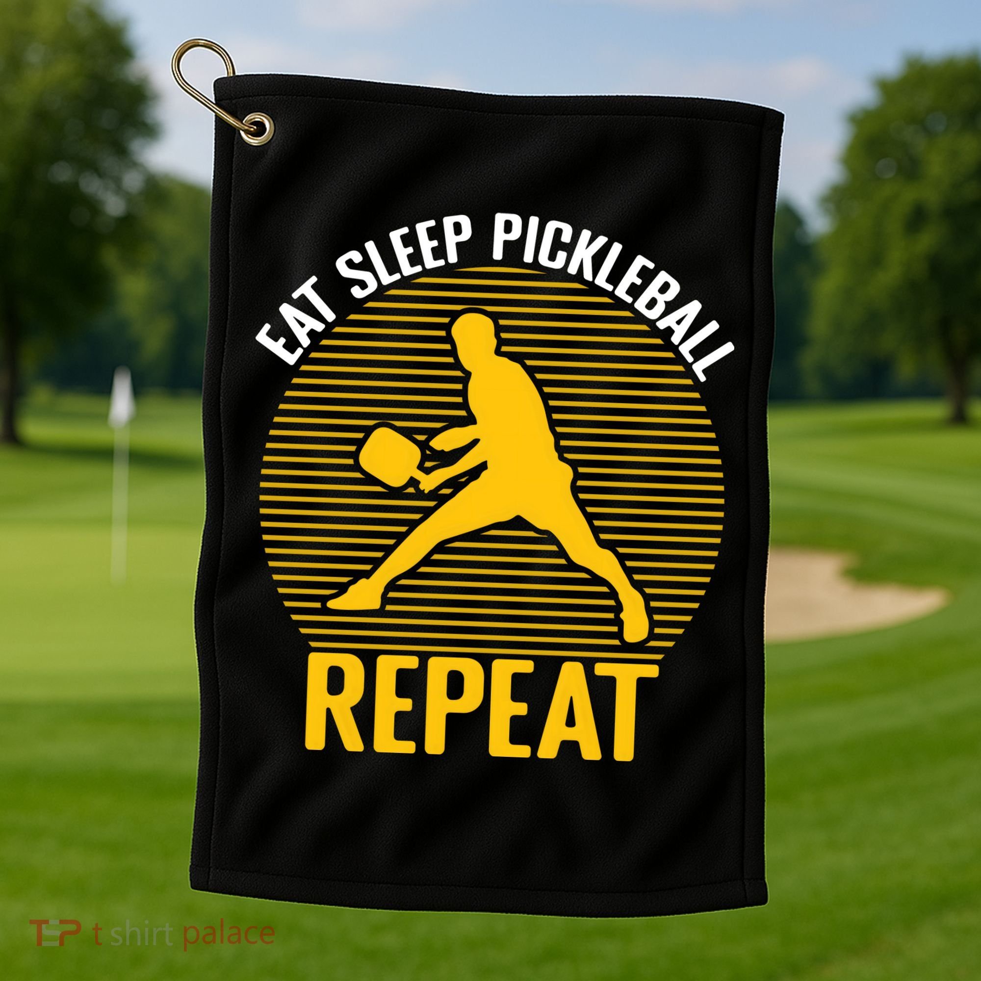 Funny Eat Sleep Pickleball Repeat Sport Gift Pickleball Player Golf Towel