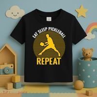 Funny Eat Sleep Pickleball Repeat Sport Gift Pickleball Player Toddler T-Shirt thumb 3