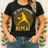 Funny Eat Sleep Pickleball Repeat Sport Gift Pickleball Player Women's T-Shirt thumb 2