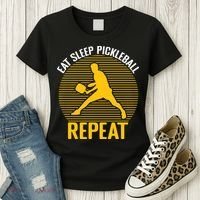 Funny Eat Sleep Pickleball Repeat Sport Gift Pickleball Player Women's T-Shirt thumb 3