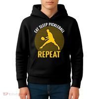 Funny Eat Sleep Pickleball Repeat Sport Gift Pickleball Player Kids Hoodie thumb 4