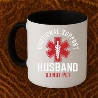 Funny Emotional Support Husband Do Not Pet Coffee Mug thumb 2