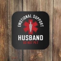Funny Emotional Support Husband Do Not Pet Coaster thumb 0