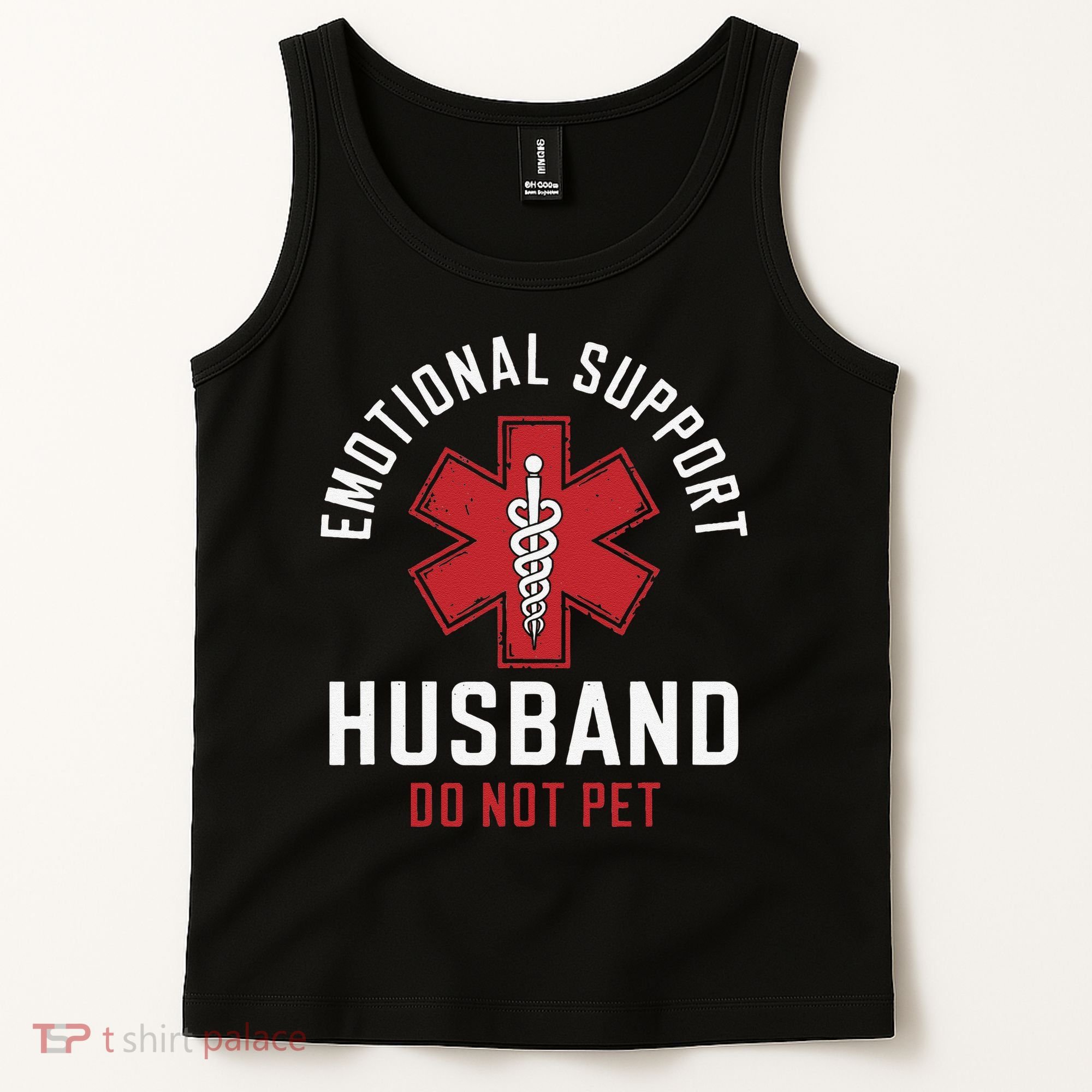 Funny Emotional Support Husband Do Not Pet Tank Top