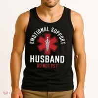 Funny Emotional Support Husband Do Not Pet Tank Top thumb 3