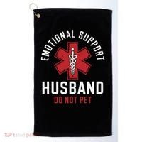 Funny Emotional Support Husband Do Not Pet Golf Towel thumb 0