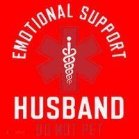 Funny Emotional Support Husband Do Not Pet Santa Hat thumb 1