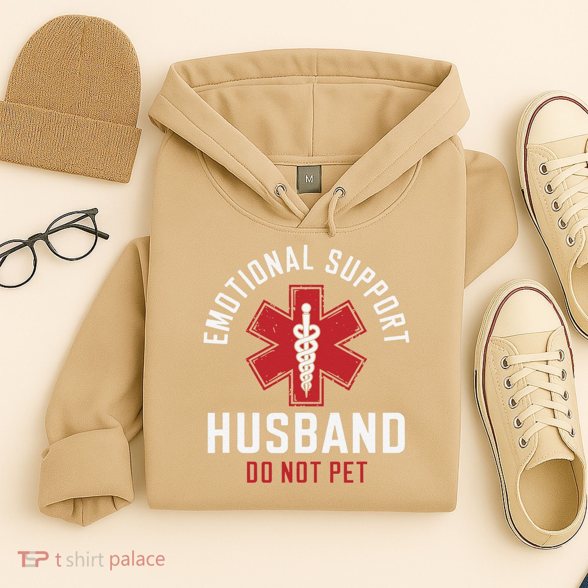 Funny Emotional Support Husband Do Not Pet Hoodie