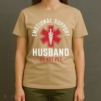 Funny Emotional Support Husband Do Not Pet T-Shirt thumb 4