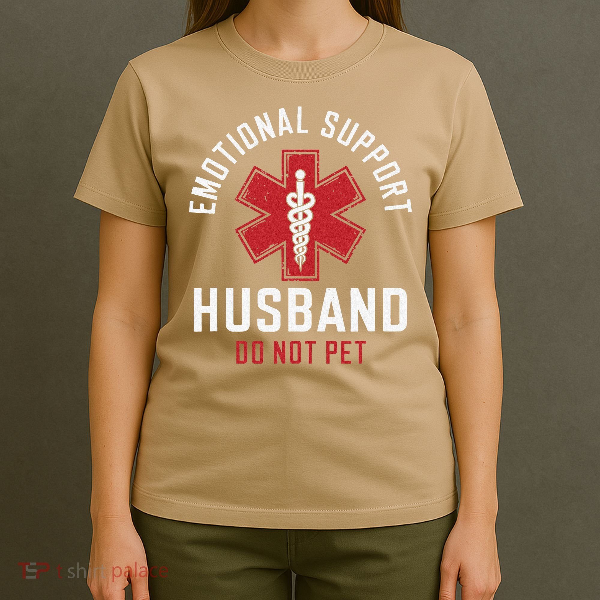 Funny Emotional Support Husband Do Not Pet T-Shirt