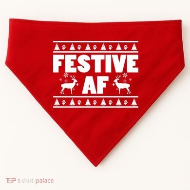 Festive AF Christmas USA-Made Doggie Bandana