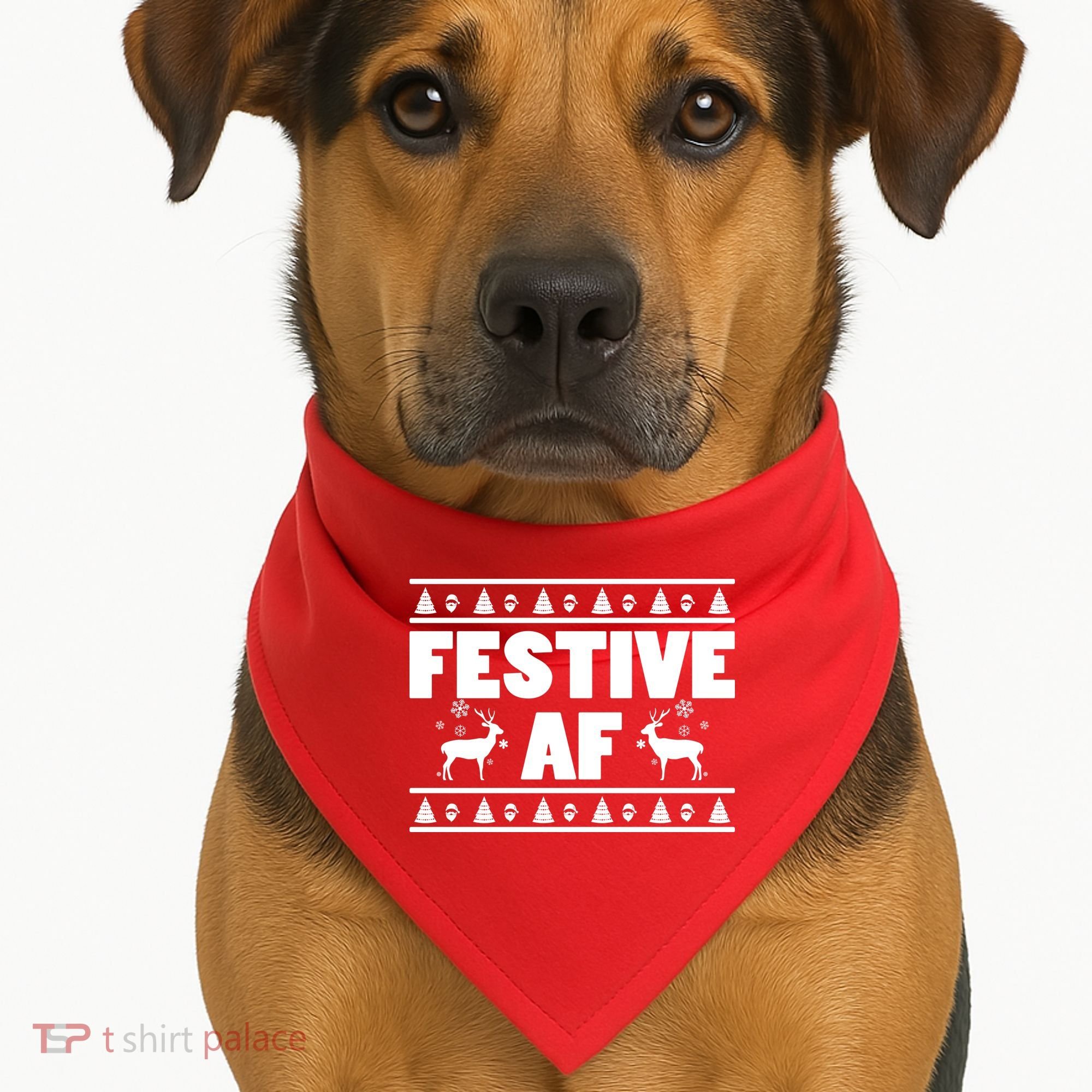 Festive AF Christmas USA-Made Doggie Bandana