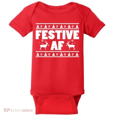 Festive AF Christmas Baby Bodysuit