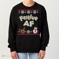 Festive AF Ugly Christmas Sweater Women's Sweatshirt thumb 0