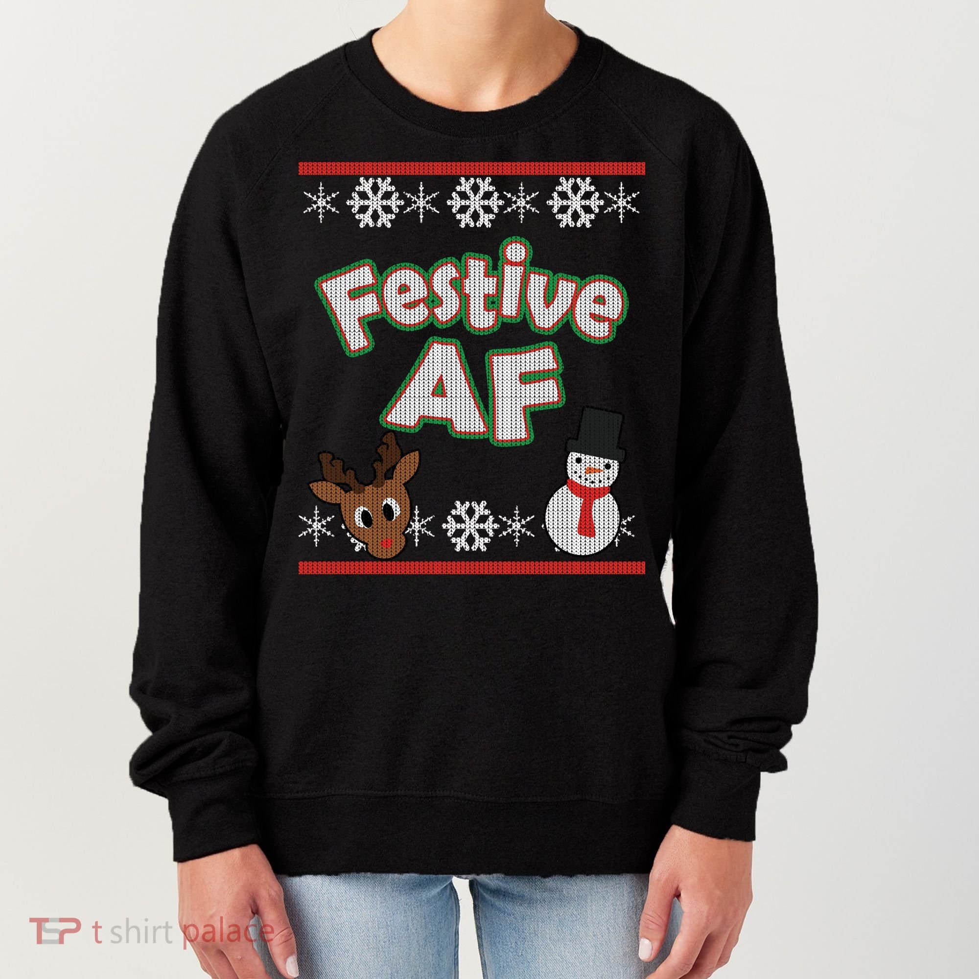 Festive AF Ugly Christmas Sweater Women's Sweatshirt