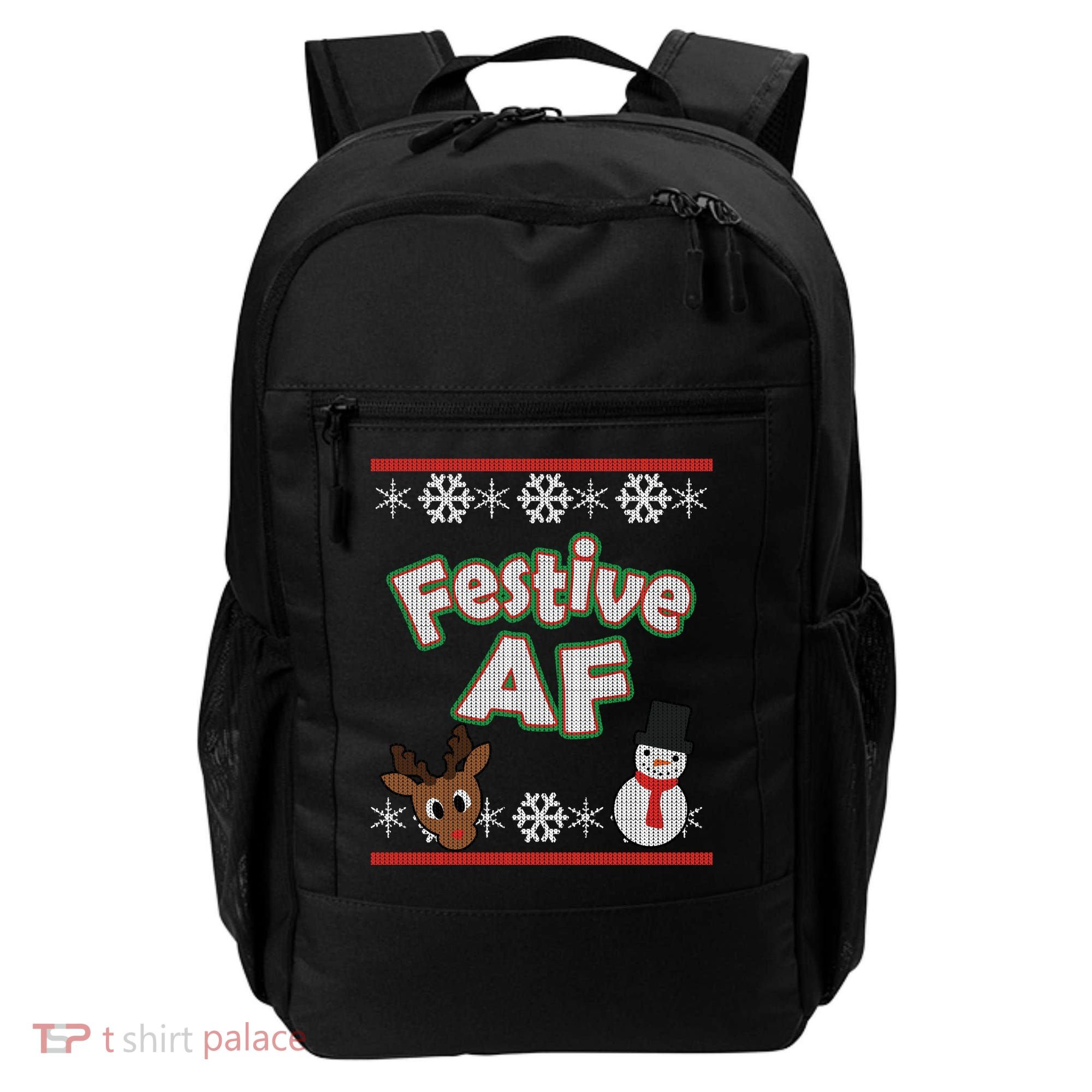 Festive AF Ugly Christmas Sweater Backpack