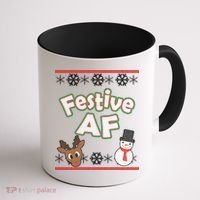 Festive AF Ugly Christmas Sweater Coffee Mug thumb 1