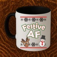 Festive AF Ugly Christmas Sweater Coffee Mug thumb 2