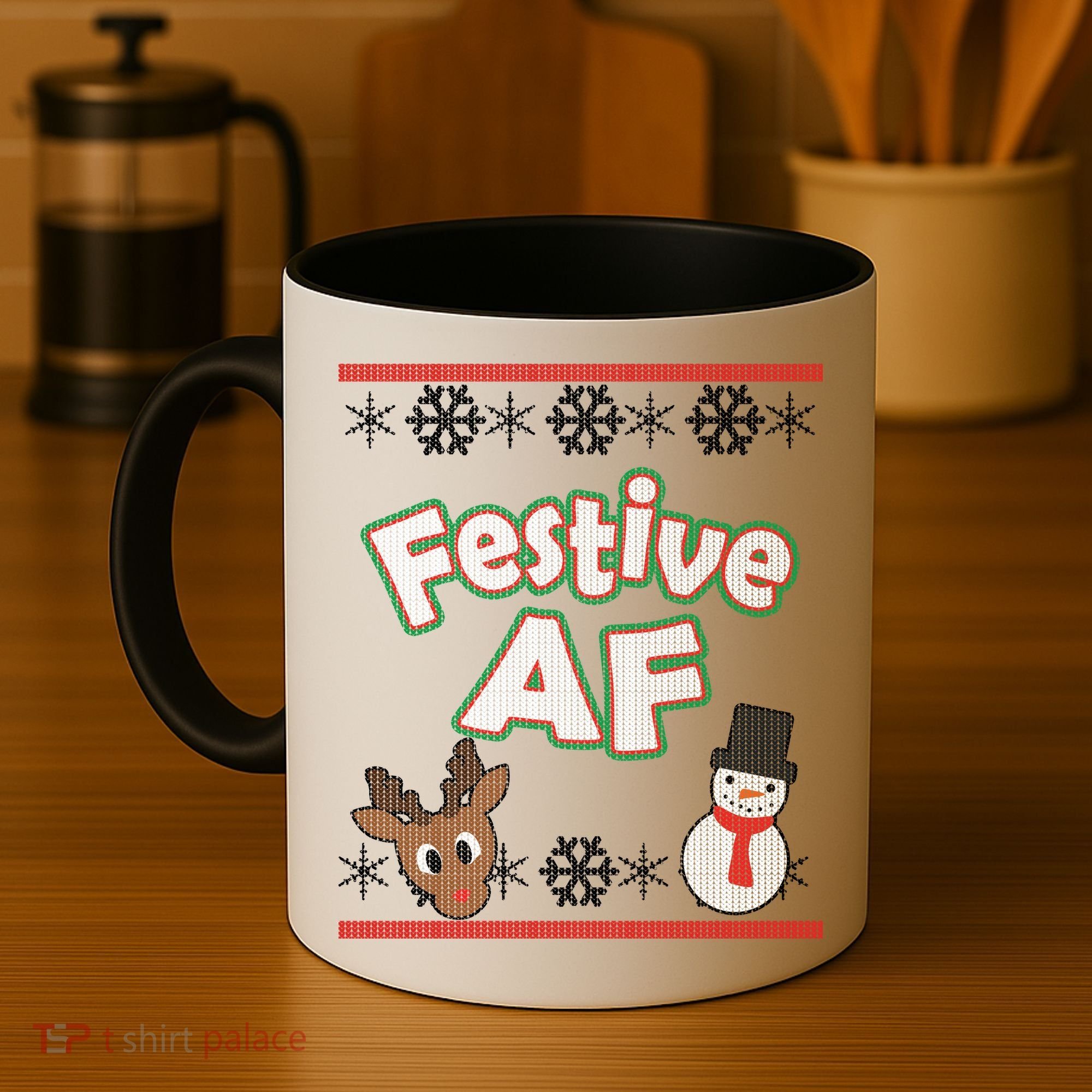 Festive AF Ugly Christmas Sweater Coffee Mug