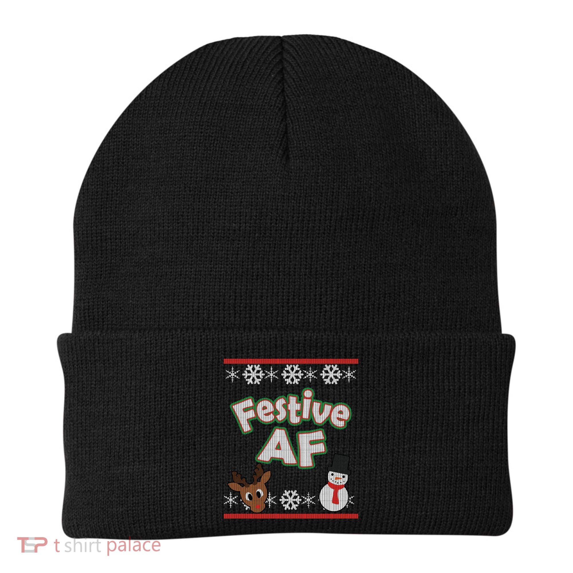 Festive AF Ugly Christmas Sweater Beanie