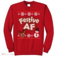 Festive AF Ugly Christmas Sweater Sweatshirt thumb 0