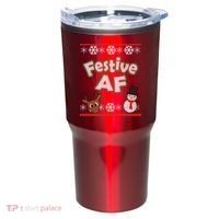 Festive AF Ugly Christmas Sweater Tumbler thumb 0