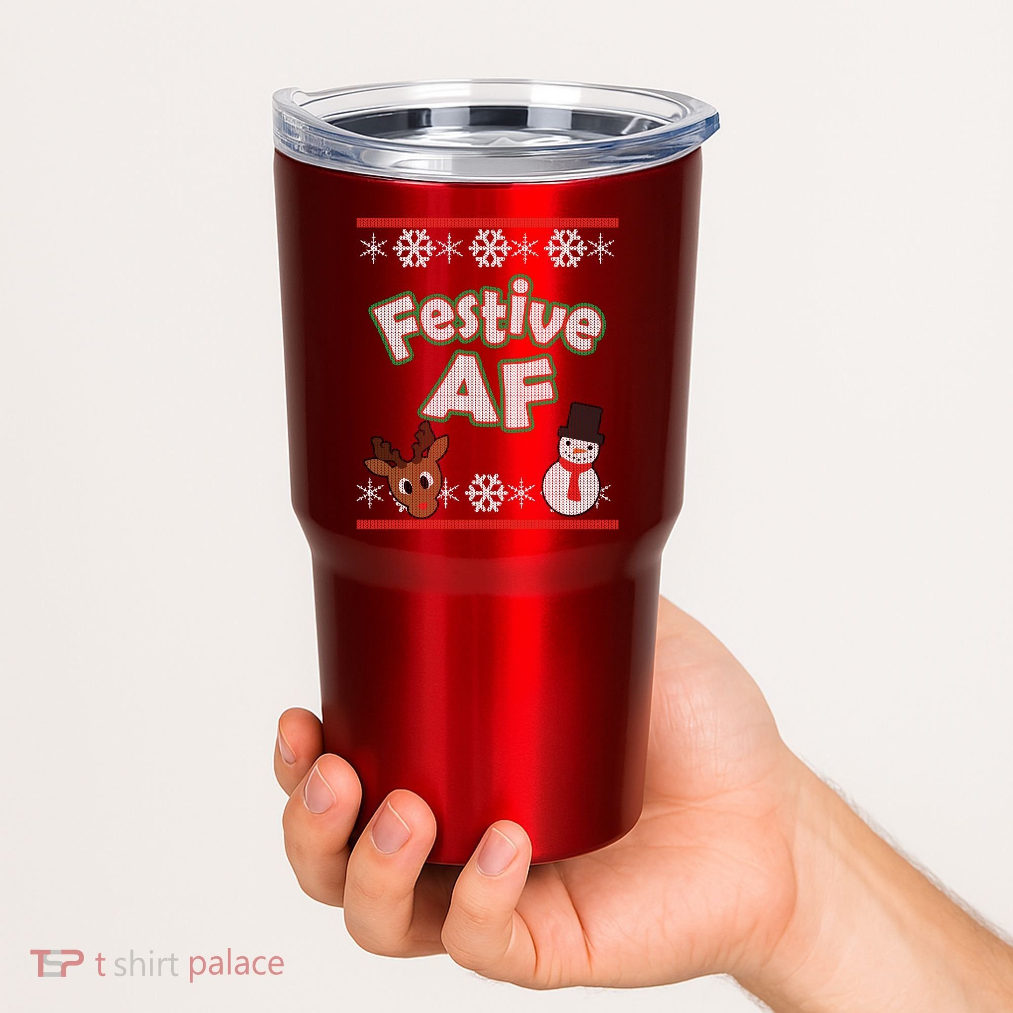 Festive AF Ugly Christmas Sweater Tumbler