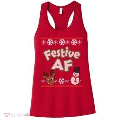 Festive AF Ugly Christmas Sweater Women's Tank Top