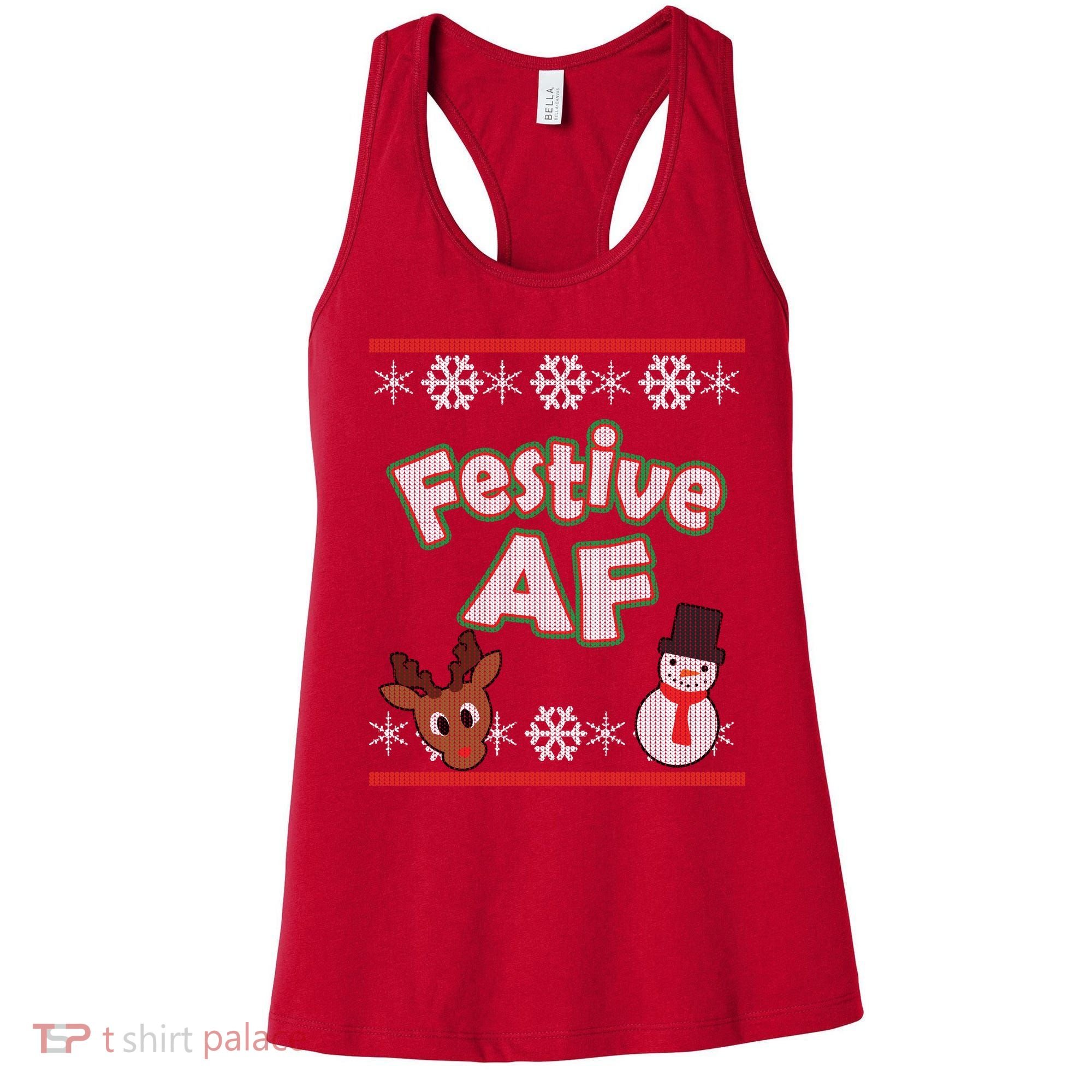 Festive AF Ugly Christmas Sweater Women's Tank Top