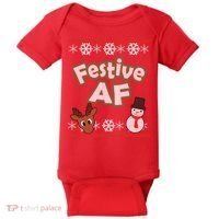 Festive AF Ugly Christmas Sweater Baby Bodysuit thumb 0