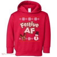 Festive AF Ugly Christmas Sweater Toddler Hoodie thumb 0