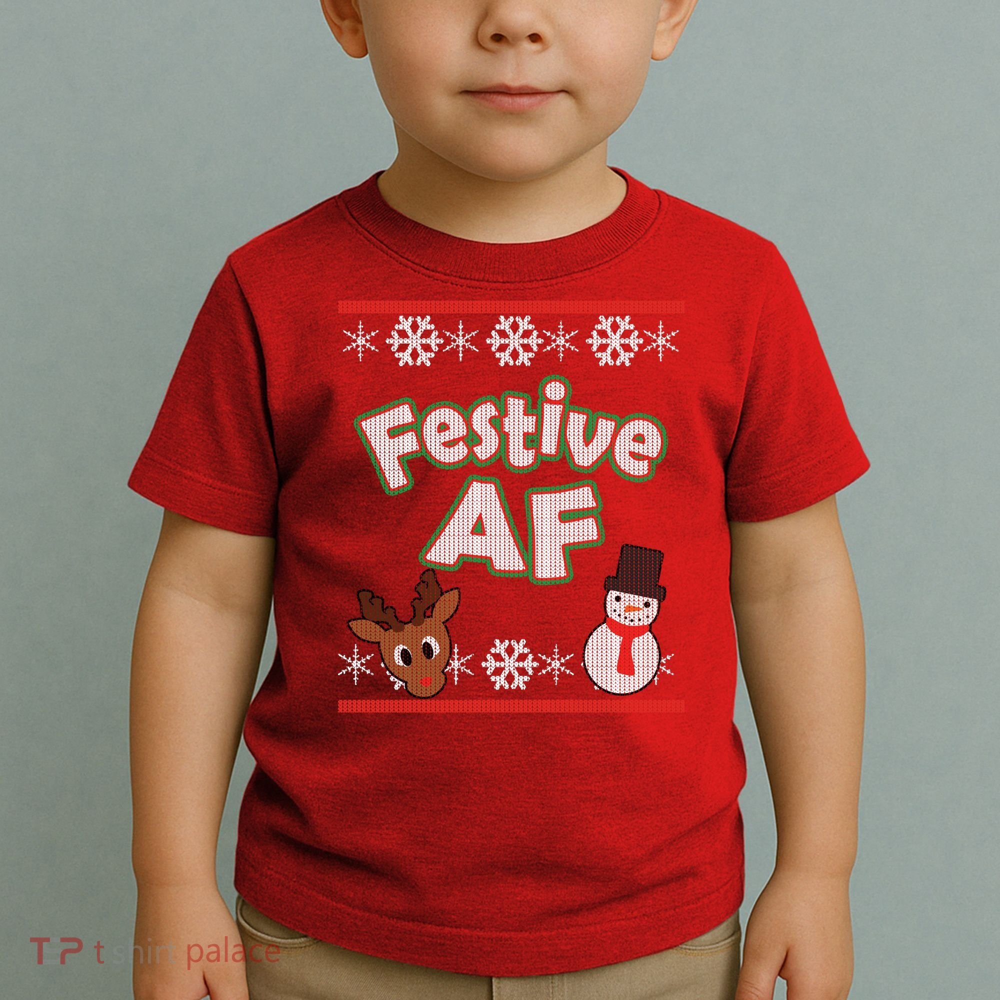 Festive AF Ugly Christmas Sweater Toddler T-Shirt