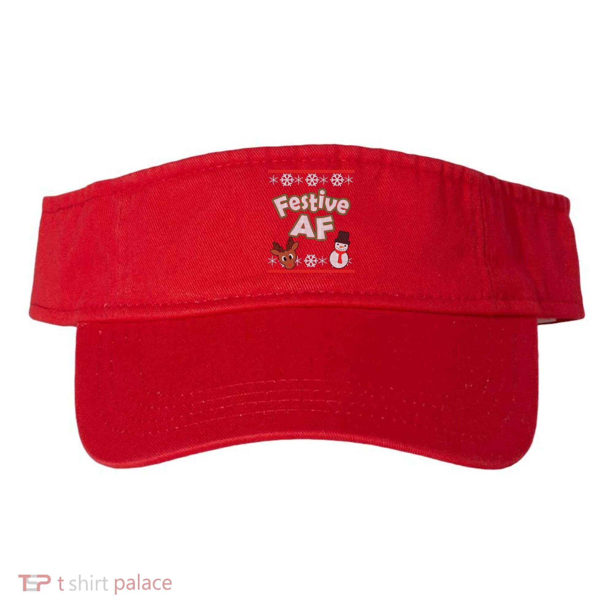 Festive AF Ugly Christmas Sweater Visor