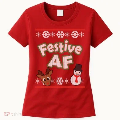 Festive AF Ugly Christmas Sweater Women's T-Shirt