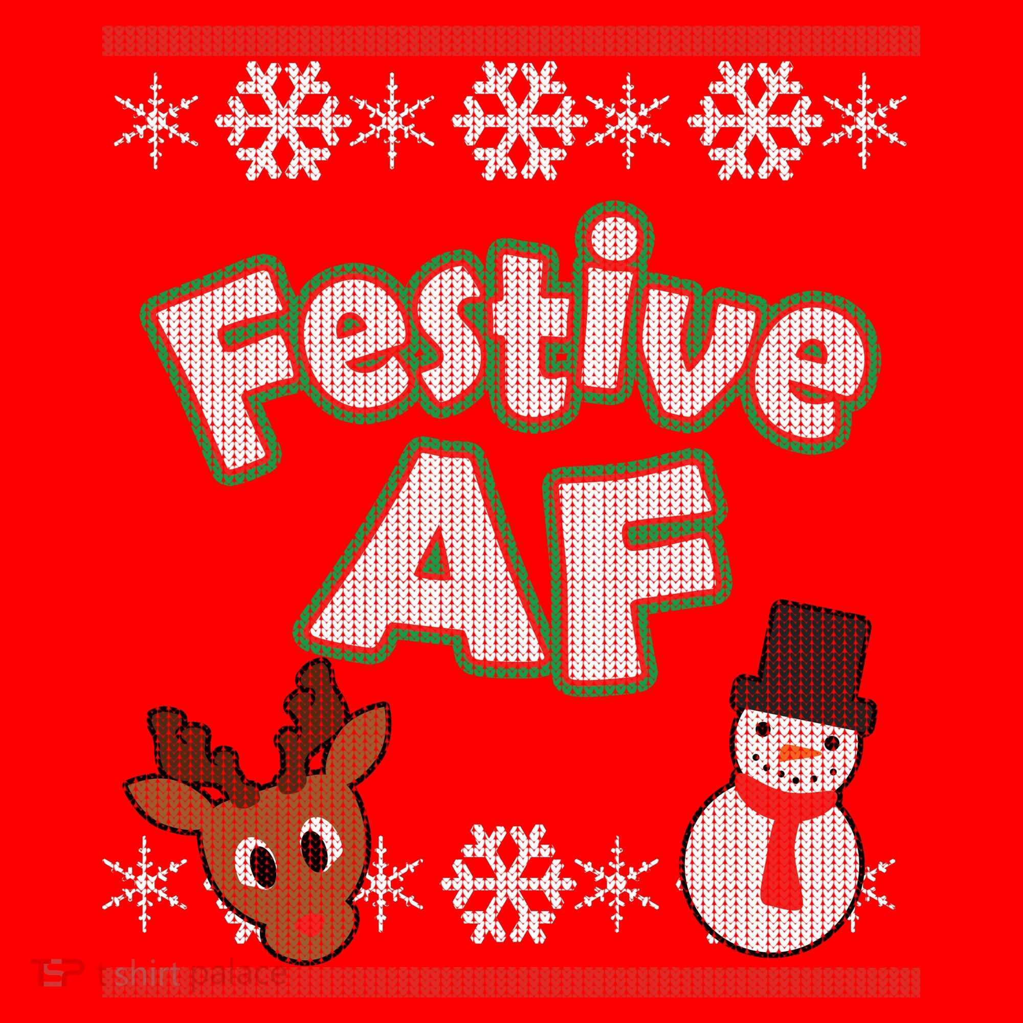 Festive AF Ugly Christmas Sweater Kids Sweatshirt