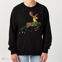 Festive Christmas Leaping Reindeer Women's Sweatshirt thumb 0
