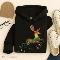 Festive Christmas Leaping Reindeer Hoodie thumb 4