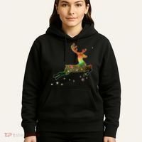 Festive Christmas Leaping Reindeer Hoodie thumb 5