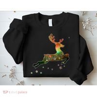 Festive Christmas Leaping Reindeer Sweatshirt thumb 2