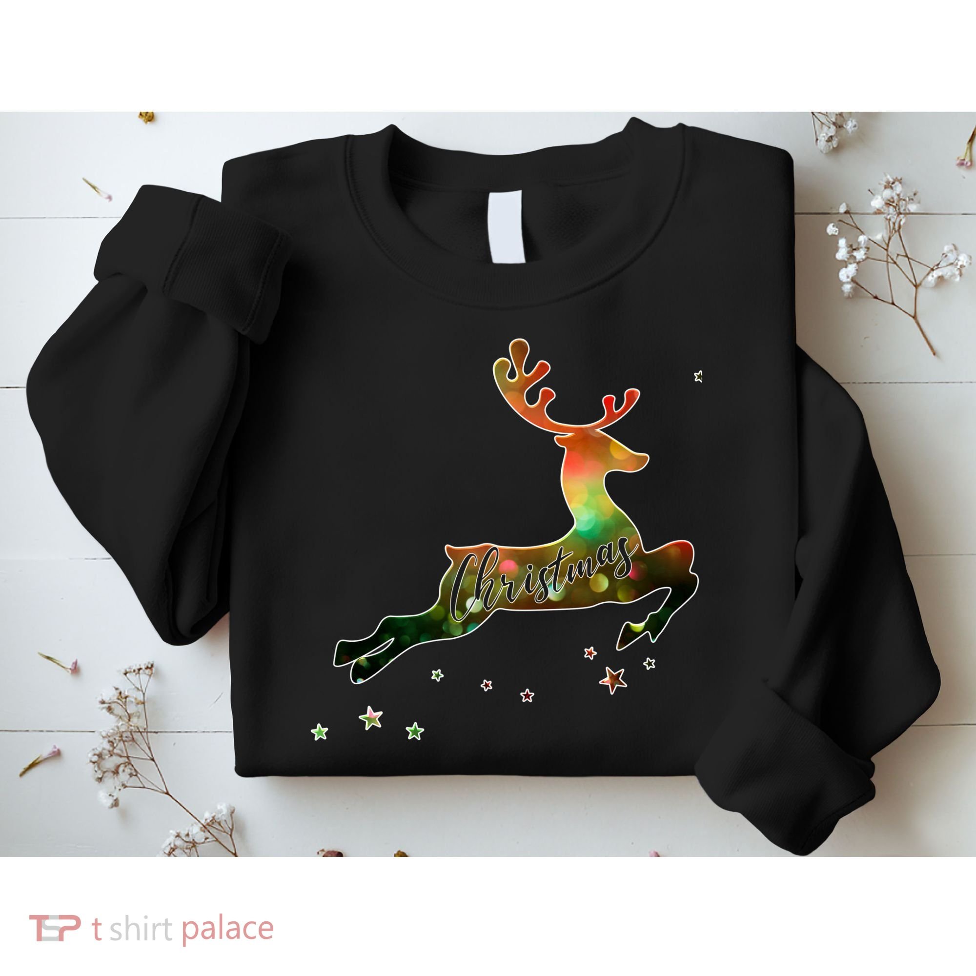 Festive Christmas Leaping Reindeer Sweatshirt