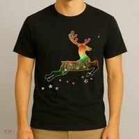 Festive Christmas Leaping Reindeer T-Shirt thumb 3