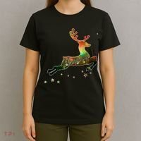 Festive Christmas Leaping Reindeer T-Shirt thumb 4