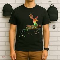 Festive Christmas Leaping Reindeer T-Shirt thumb 6