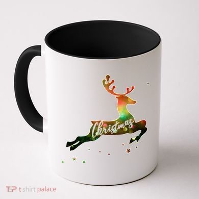 Festive Christmas Leaping Reindeer Coffee Mug