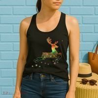 Festive Christmas Leaping Reindeer Women's Tank Top thumb 2