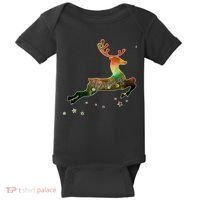 Festive Christmas Leaping Reindeer Baby Bodysuit thumb 0