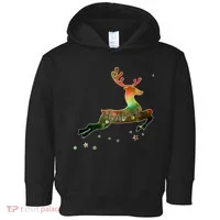 Festive Christmas Leaping Reindeer Toddler Hoodie thumb 0